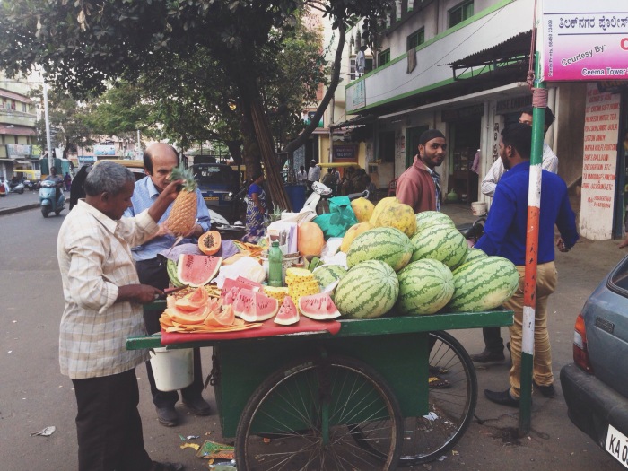 Fresh fruit and vegetable stands everywhere.