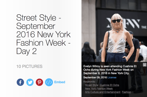 Evelyn Wilroy is seen attending Cushnie et Ochs during New York Fashion Week September 2016